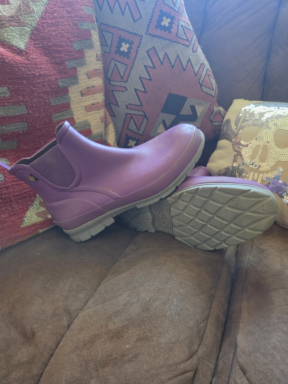Bogs Women's Purple Waterproof Slip-On Chelsea Rain Boot